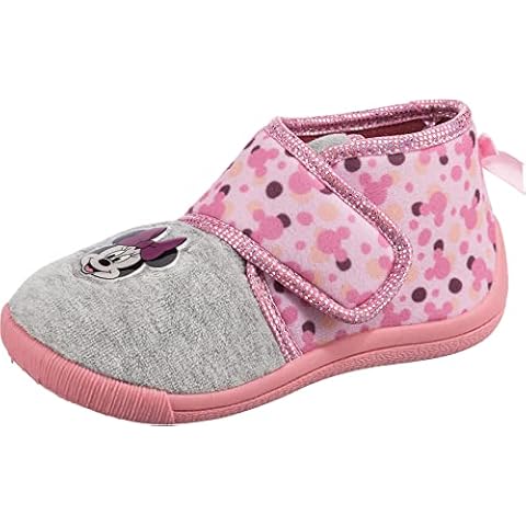Disney Minnie Mouse Girls Light Grey Slippers Cover