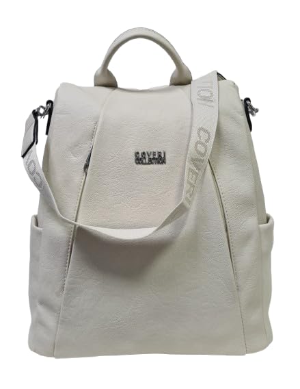 Zaino casual in ecopelle PU sistema antifurto, convertibile in borsa a tracolla con 2 tasche frontali, ideale per il lavoro, l'università... Art.5090-5 Prodotto Originale Coveri