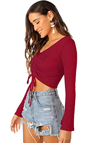 Image of AVINA Women Casual V-Neck Crop top