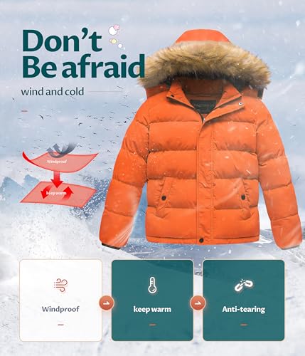 Image of CREATMO US Boy's Water Resistant Winter Coats Warm Fleece Lined Outwear Windbreaker Ski Jacket