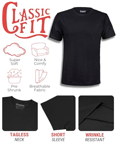 Image of Kingsted T-Shirts for Men Pack - Royally Comfortable - Super Soft Premium Fabric - Well-Crafted Classic Tee