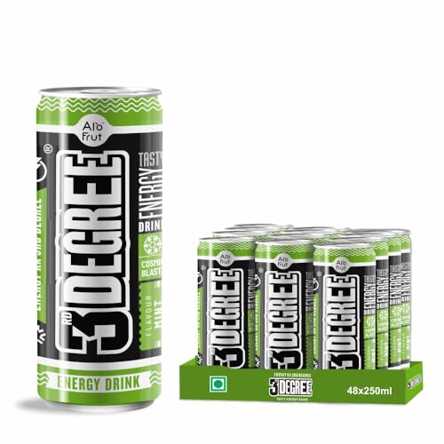Image of Alo Frut 3rd Degree Mint Flavour Energy Drink | Tasty Energy Drink | Energy Drink for Workout | Energy Drink for Men and Women | Energy Ka 3rd Degree (Mint Cosmic Blast) - 250ML (Pack of 12)