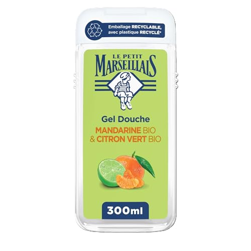 Le Petit Marseillais – Gel Douche Extra Doux Mandarine Bio & Citron Vert Bio (flacon de 300ml)...
