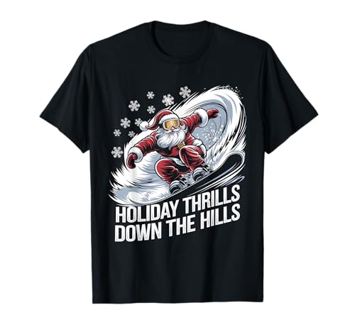 Emociones Navideñas Snowboard Santa Snowboarder Camiseta