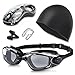 5-in-1 Schwimmbrillen-Set &ndash; Antibeschlag-Schwimmbrille mit Badekappe, Ohrst&ouml;pseln, Nasenclip & Hartschalenetui f&uuml;r Erwachsene und Kinder(Schwarz)