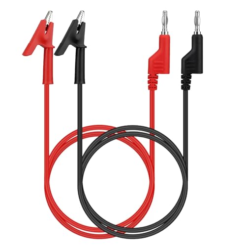 Image of 2pcs Banana Plug to Alligator Clip Test Leads 1000V 15A Multimeter 4mm Banana Plug Test Probe Lead Wire Cable for Multi-Meter Electrical Test Jumper Wire