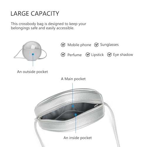 Image of Circle Crossbody Bag for Women NYLON Circle Purse with Zipper Adjustable Knot Shoulder Straps