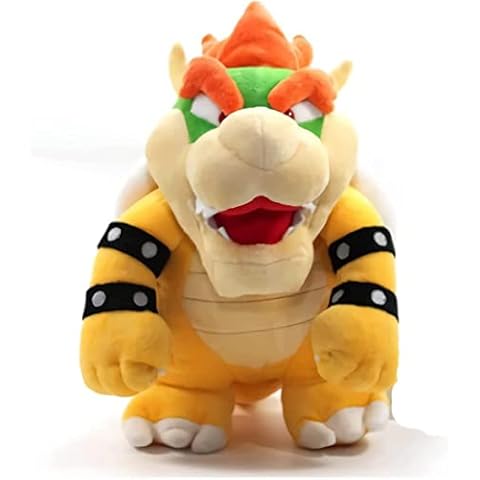 AOOPOO 25cm Super Mario Bros Bowser King Koopa Yellow Kawaii Plush Toy Soft Dolls, Lovely Kids Gift For Kids Stuffed Animal Cover