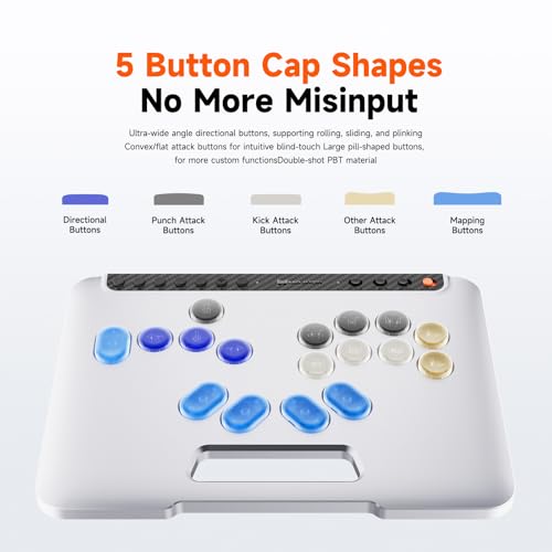 Image of BIGBIG WON Fight Master Leverless Controller for Switch 2 /Switch /PC /iOS /Android, All-Button Hitbox Arcade Stick with Bluetooth /2.4G /Wired, Hot-Swappable Fast-Trigger Mechanical Switches, RGB Fight Stick