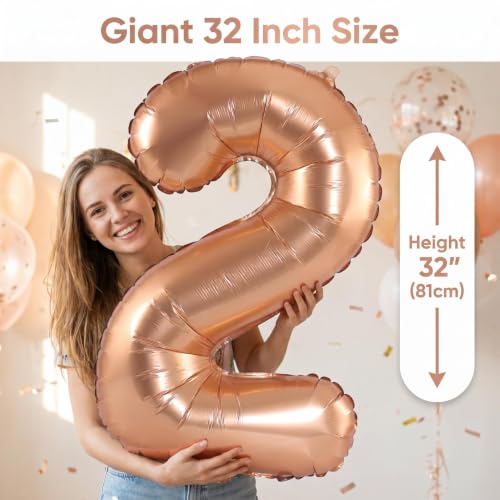 Image of YPSelected 32 Inch Large Foil Helium Number Balloon Birthday Wedding Party 0-9 (Orange, 2)