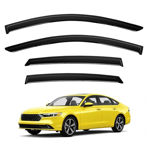 Image of Accord Rain Guards - Window Visors for Honda Accord 2023-2025 2026, Out-Channel Side Window Rain Guards for Accord Accessories, 4PCS, Black, Car Accessories