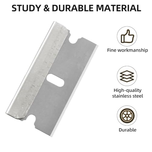 Image of 100Pcs Stainless Steel Scraper Blades for Glass Cleaning