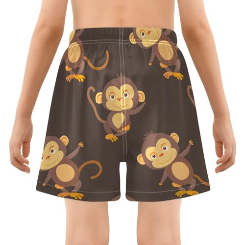 Bolaz Toddler Boys Swimwear Swim Trunks with Compression Liner 4T Cute Monkeys3