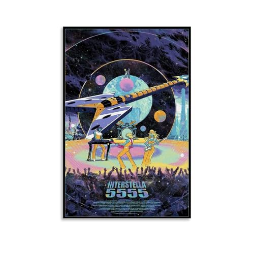 YWRRWQBER Interstella 5555 - Póster de película estético para pared, lienzo decorativo vintage, pintura decorativa para sala de estar, dormitorio, 30 x 45 cm, estilo sin marco