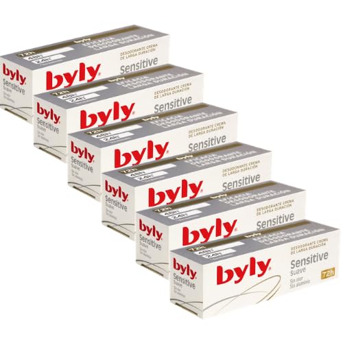 Byly Sensitive Desodorante Crema 25ml Pack 6 | Larga Duración 72h | Sin Alcohol