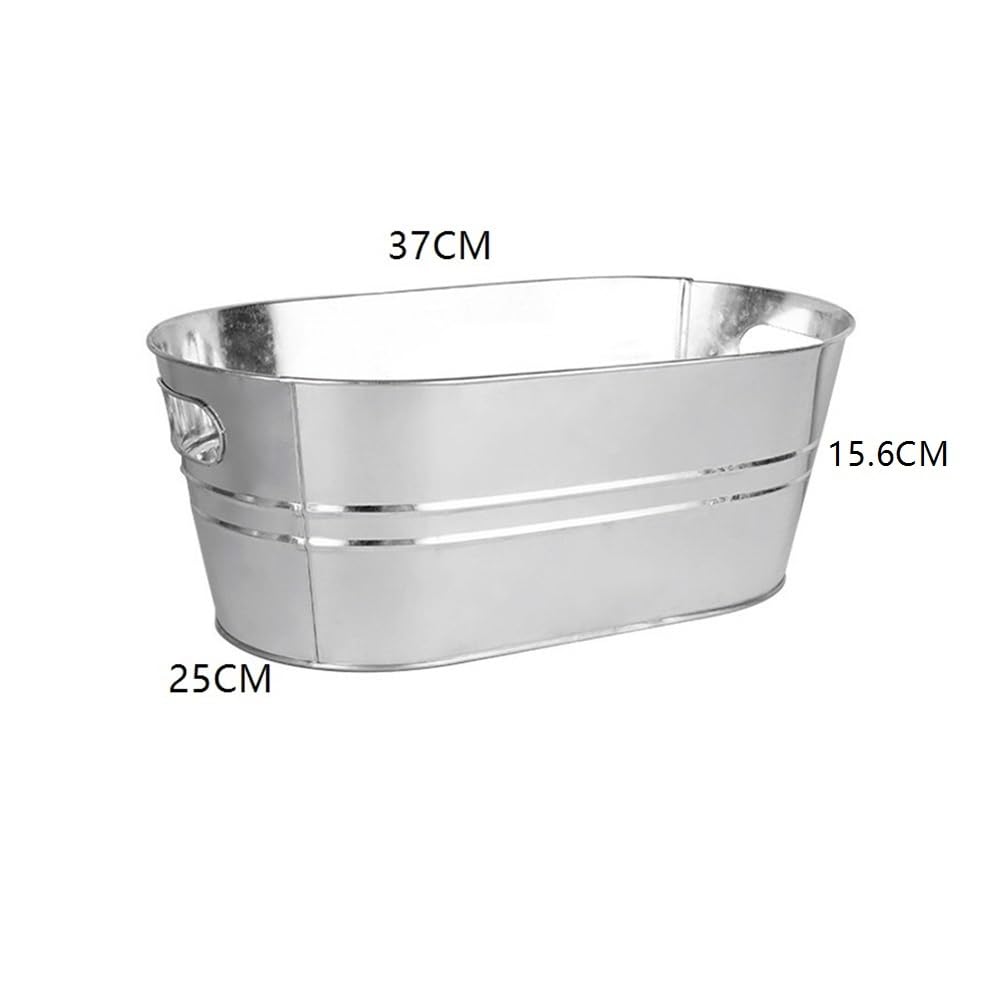 Seaux à glace galvanisés, bacs à boissons de 15 litres for les fêtes, seaux à bière en métal avec poignées, idéaux for les fêtes, les pique-niques, le camping for Wine, Drinks, Bar, Beverage Cooler