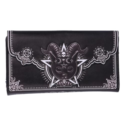 Nemesis Now Pawzuph Unisex Geldbörse Schwarz/weiß Gothic, Nu Goth, Rockwear, Czarny, 18.5cm, Klasyczny
