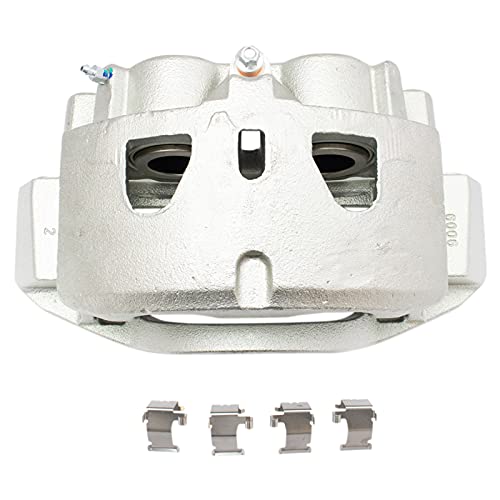 Image of TRQ Front Left Brake Caliper w /Bracket Drivers Side | For 2011-2018 Chevrolet Silverado 2500 HD Silverado 3500 HD 2016-2018 Suburban 3500 HD GMC Sierra 2500 HD Sierra 3500 HD