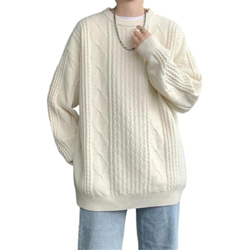 Men's Crew Neck Loose Knit Pullover Sweater Solid Color Comfortable Everyday Wear