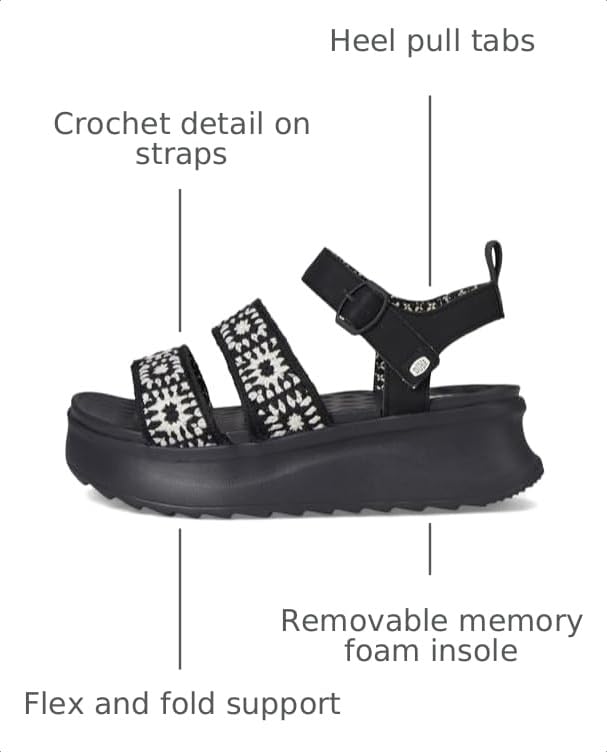 Image of HEYDUDE Delray Buckle Cottage Crochet | Casual Sandals