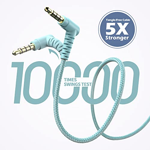 Image of AILIHEN I35 Kids Headphones for School with Mic, 93dB Safe Volume, Blue | Wired On Ear Headphones for Girls Boys, 3.5mm Foldable Lightweight for Classroom Chromebook, Laptop, Computer, Tablet