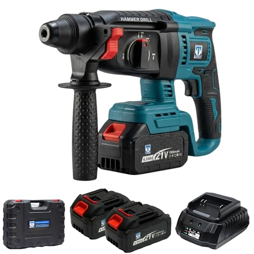 Image of THOR 21V Cordless Rotary Hammer Drill - Brushless Motor, 4.0Ah Lithium-Ion Battery, SDS Plus Chuck 26mm, 4 Modes, 2.2J Impact Energy, 0-1200 RPM, 5000 IPM, Lightweight 4.45lbs