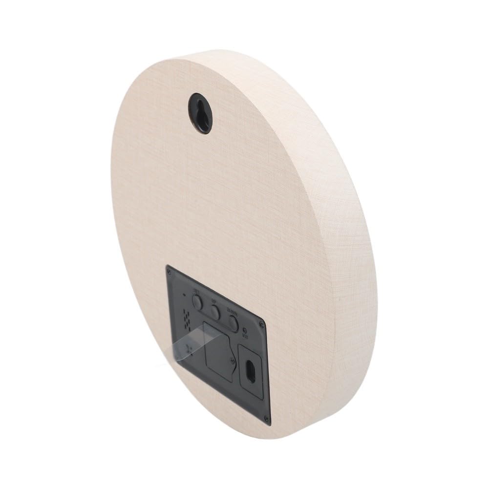 Reloj de pared digital de pantalla grande, silencioso, sin tictac, muestra la hora, fecha, semana, temperatura, acabado de grano de madera, alimentado por USB para dormitorio