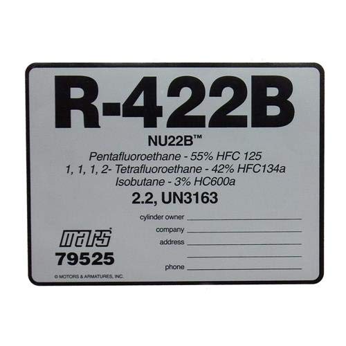 R22 Refrigerant 04134 - DiversiTech 04134 - R-134A Color Coded Refrigerant ID Label Color Coded Moving Labels