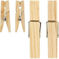 60 Wooden Pegs for Washing Line | Heavy Duty Tent Pegs | Bamboo Clothes Hanger Clips with Non-Slip Grip Clothes Pegs | Drying Clothes Lines for Outside | Outdoor & Indoor Washing Line Hangers Peg