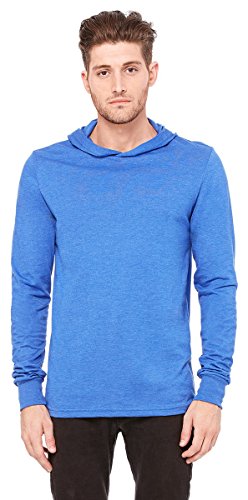 Bella + Canvas Unisex Jersey Long-Sleeve Hoodie,HEATHER TRUE ROY,S