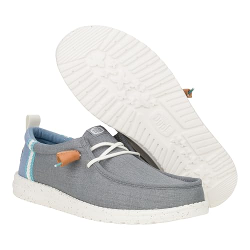 Image of HEYDUDE Men's Wally Craft Linen Slip-On Loafers | Lightweight Comfortable Shoes | Travel Ready Casual Walking Sneakers