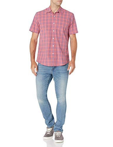 Image of Amazon Essentials Men's Regular-Fit Short-Sleeve Poplin Shirt, Collared, Washed
