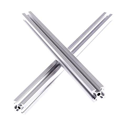 CNCCANEN 2Pcs 2020 T Type European Standard Anodized Linear Rail Aluminum Profile Extrusion,Silver Length 2000mm Cover