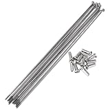 A ABSOPRO 12 Set 14G Bicycle Spokes 189mm Bike Wheel Spokes 304 Stainless Steel Silver Tone