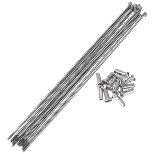 A ABSOPRO 12 Set 14G Bicycle Spokes 189mm Bike Wheel Spokes 304 Stainless Steel Silver Tone