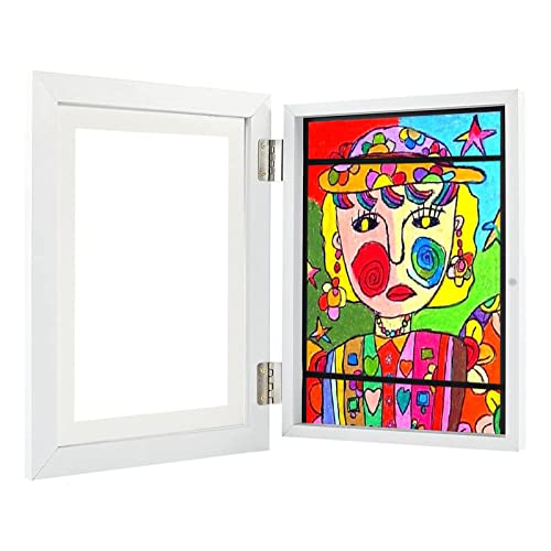 Aufklappbar Kunstfotorahmen für Kinder- Kunstrahmen Frontöffnung Befüllbar Bilderrahmen zum öffnen, A4 Acryl-Kunstwerk-Fotorahmen für Kinder Kunstprojekte, Schule, Zuhause oder Bür,13,78 x 10,24 Zoll Cover