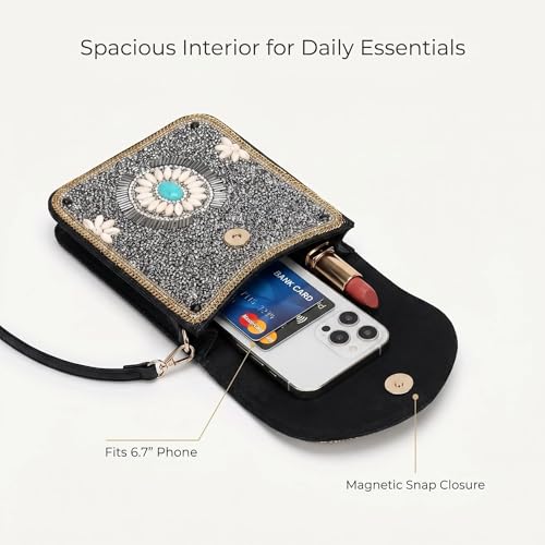 Image of Small Crossbody Bags for Women Designer Cell Phone Bag Boho Shoulder Wallet Purse