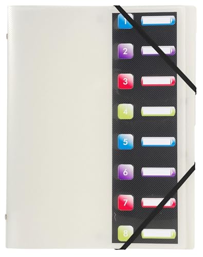 Trieur 8 compartiments A4 Exacompta Crystal en carton de 10 pour trier vos documents