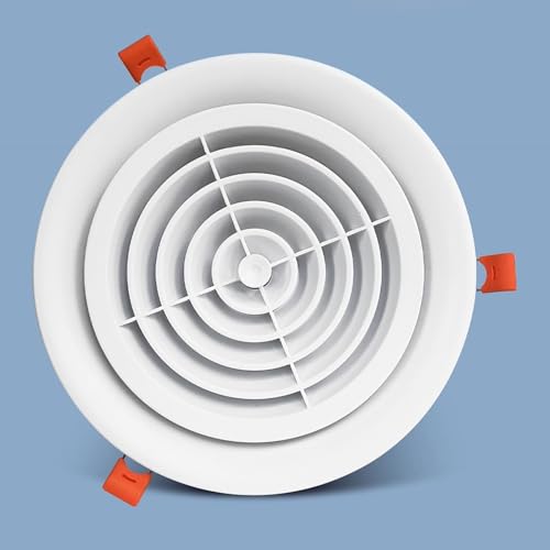 HDYZJQ respiraderos Tapa De Ventilación para System De Aire Fresco, Rejilla De Ventilación Redonda De Plástico para Techo O Pared, Panel De Acceso Al Espacio Bajo El Piso(Style 1,115mm (4 1/2in))