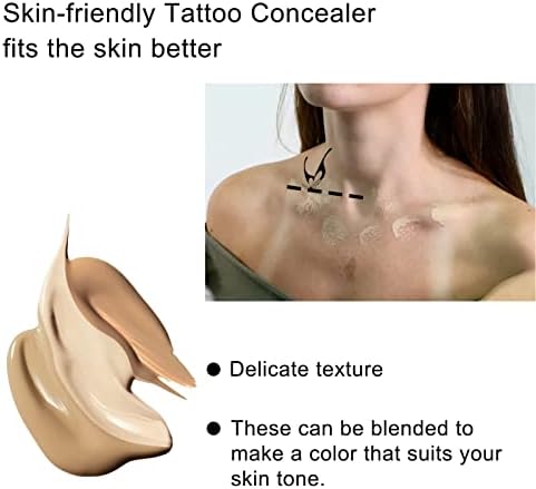 Tattoo Concealer 2pcs, Tattoo Cover Cream, Tattoo Concealer Cream, Tattoo Cover Up Makeup, Tattoo Cover-Up Makeup, Skin Scar Dark Spots Birthmark Concealer - Use on Body, Legs, for Men Women(0.7oz)