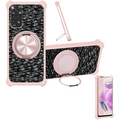 �Ή� Xiaomi Redmi Note 11 �P�[�X Phone Case [1�� 9H+�d�x���� �K���X�t�B����][360°��]���X�^���h�A�}�O�l�b�g��]CX-14-FEN