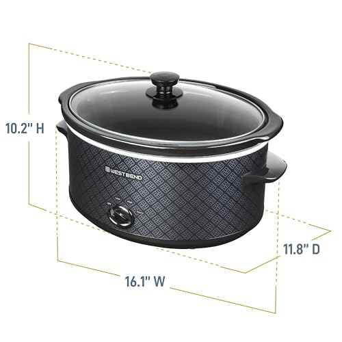 West Bend Slow Cooker Manuelles Geschirr-Stil mit spülmaschinenfestem, ovalem Keramik-Crockpot und Glasdeckel, 2 Temperaturstufen plus Warmhalten, 330 Watt, Schwarz 7 West Bend Slow Cooker Manuelles Geschirr-Stil mit spülmaschinenfestem, ovalem Keramik-Crockpot und Glasdeckel, 2 Temperaturstufen plus Warmhalten, 330 Watt, Schwarz