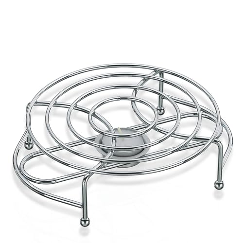 kela Support pour théière GLOBUL Chauffe-théière 21,5 x 18 x 6 cm, métal chromé, Support pour Bougie à thé, Chauffe-théière, Brillant