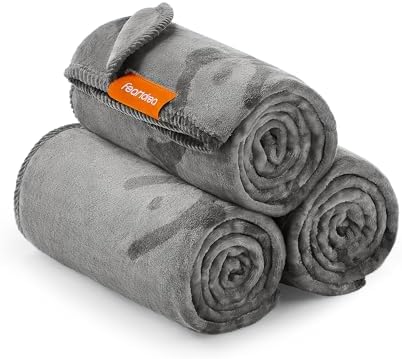Feandrea Hundedecke, 3er Set, waschbar, L, 127 x 102 cm, Flanell | Haustier-Decke, Schutzdecke für Sofa, für kleine und mittelgroße Hunde, Taubengrau, BASCO Kollektion PPB014G01