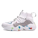  Zapatillas de Baloncesto para Hombre, Zapatillas Unisex de Malla, Forro cálido, Colorida Plataforma Antideslizante, Zapatillas Altas de Moda para Exteriores