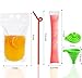 100Pcs double zip pouches drink Bags with 100 Straws,&30 Popsicle Bags Heavy-duty Handheld Foldable Ice Beverage Bags for Smoothies, Cold & Hot Drinks