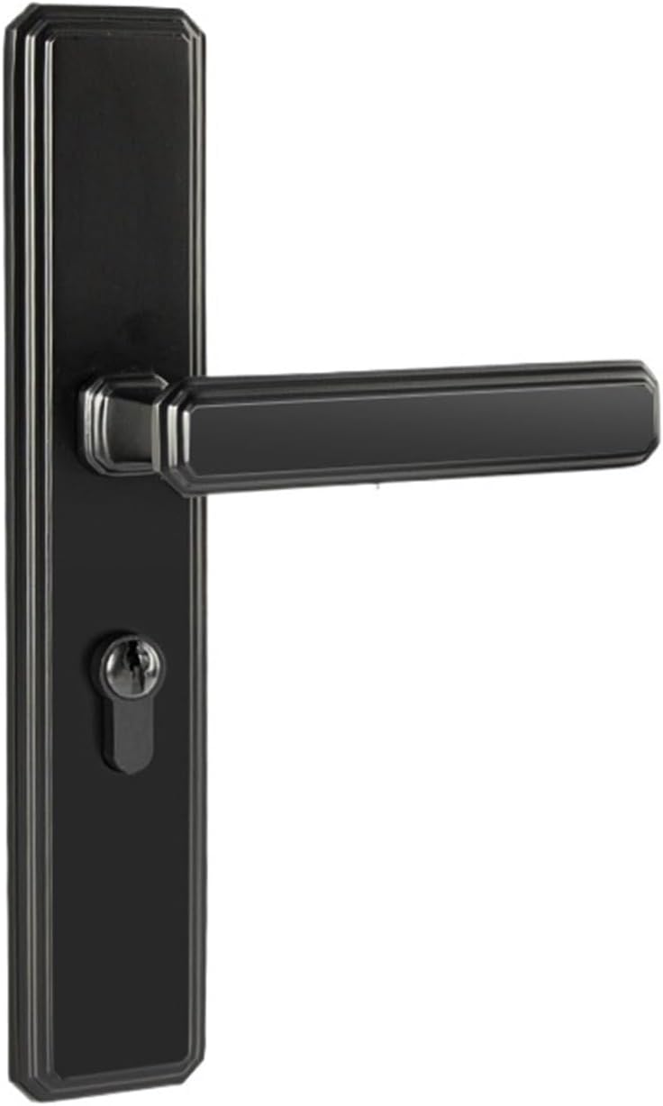 Pure Copper Chinese Retro Magnetic Silent Wooden Door Lock Indoor Light Luxury Door Lock Brass Brushed Bedroom Door Handle(Coffee Bronze Magnetic)