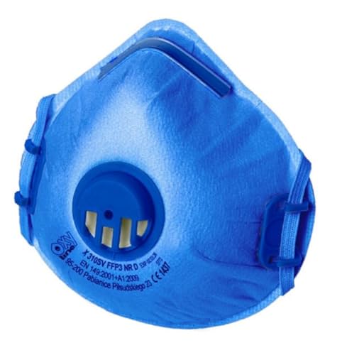 Oxyline 10x X 310 SV FFP3 NRD Mascarilla de Protección Respiratoria, Mascarilla Antipolvo, Mascarilla de Protección en Azul con Válvula