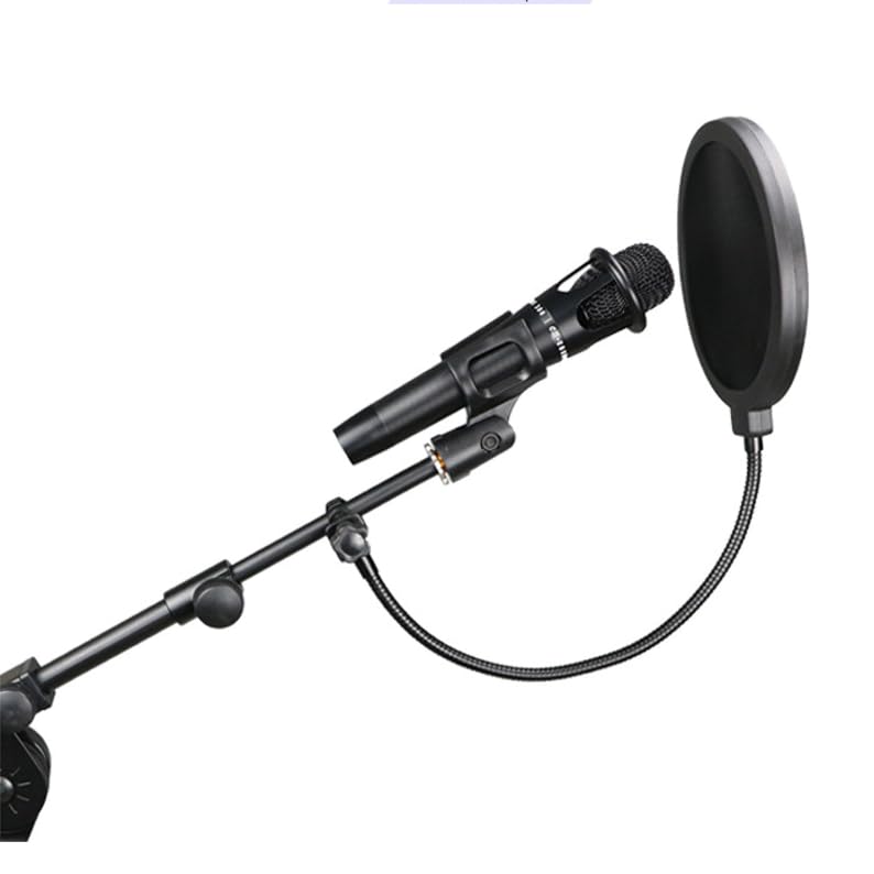 professional microphone windproof and spray proof cover, 6-inch double-layer windproof screen with flexible 360 ° gooseneck clip stabilizing arm, suitable for Blue Yeti and any other microphone (1)