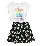BTS Suga Jin Jimin Jung Kook Printed T-Shirt + Floral Skirt Two Piece Suit